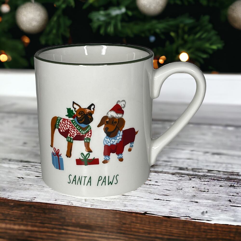 Threshold Santa Paws Mug Dogs in Santa Hat and Christmas Sweaters